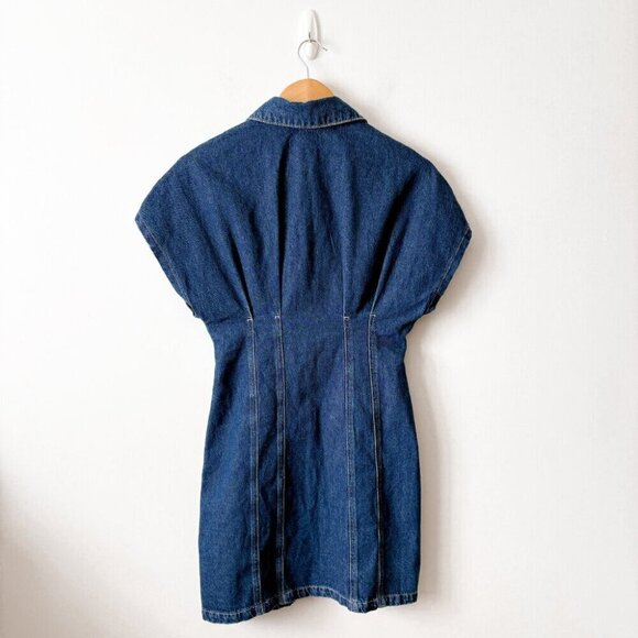 Zara Denim Mini Dress NWT Blue Size Medium Blogger Fav - Picture 6 of 10